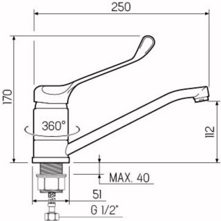 Смеситель для кухни РМС SL42-004F-25 хром
